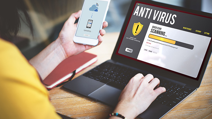 antivirus scan on notebook