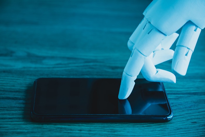 A ^;robotic hand using a ^;mobile phone