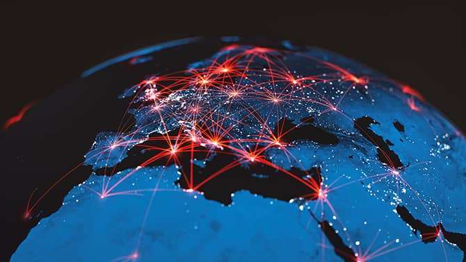 view of network on Earth 