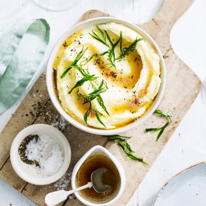 Potato, Pear and Parsnip Mash with Burnt Maple Butter and Tarragon