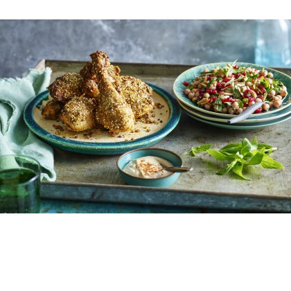 Harrissa and Dukkah Roast Chicken Drumsticks