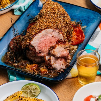 Cumin Crusted Leg of Lamb with Tacos