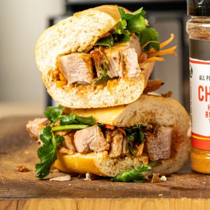 Air Fryer Crispy Pork Belly Banh Mi