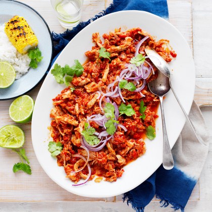 Slow-Cooked Tomato Pulled Chicken