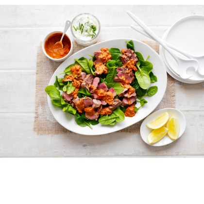 BBQ Lamb And Spinach Salad
