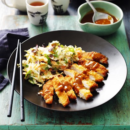Katsu Pork with Pear and Carrot Slaw