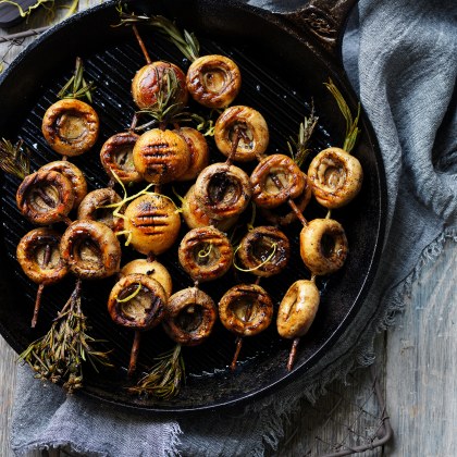 BBQ Mushroom Skewers with Rosemary Gremolata