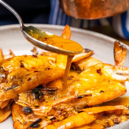 Balinese-Style Grilled Prawns with Satay and Chilli Butter