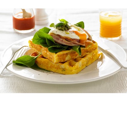 Corn and Crispy Bacon Waffle