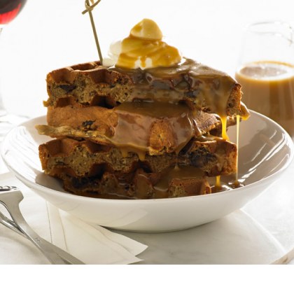 Sticky Date with Butterscotch Sauce Waffle