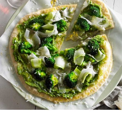 Polenta Pizza with Broccoli, Lardo & Truffle Pecorino