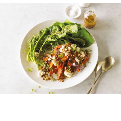 Sweet Potato, Feta, Toasted Tamari Almond Salad