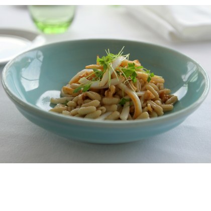 Sardinian Calamari Pasta with Preserved Lemon and Toasted Walnuts