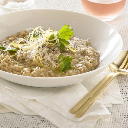 Cheesy Risotto With Mixed Mushrooms