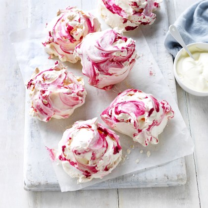 Pink Marble Meringues