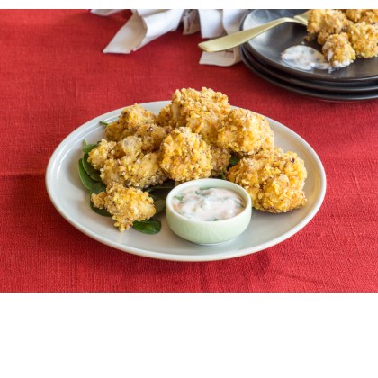 Cauliflower Fritters with Yoghurt Dipping Sauce