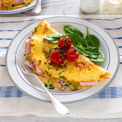 Fluffy Cheese & Ham Omelette
