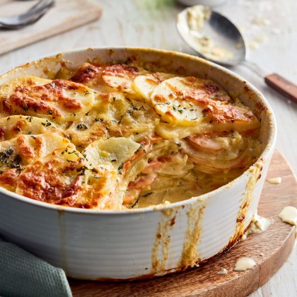Cheesy Sweet Potato, Potato and Sage Gratin