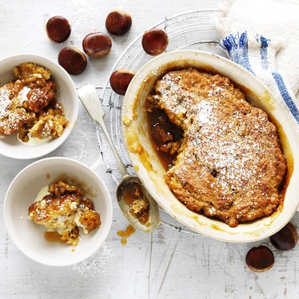 Chestnut and Golden Syrup Pudding