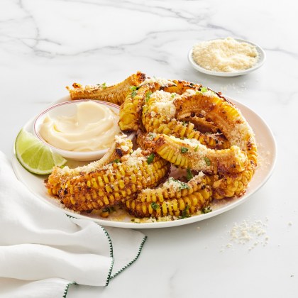 Air Fryer Parmesan Corn Ribs