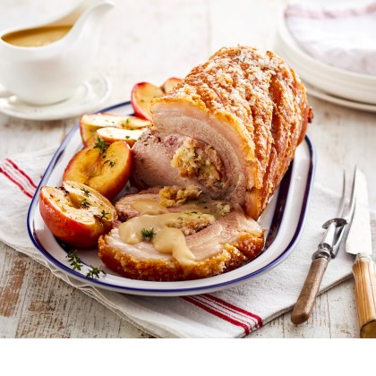 Crispy Rolled Pork with Easy Herb Stuffing
