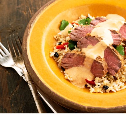Garam Masala Lamb with Lemon Quinoa Pilaf