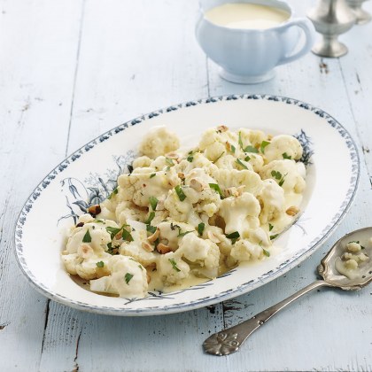 Easy Cauliflower Cheese with Herb and Nut Crust