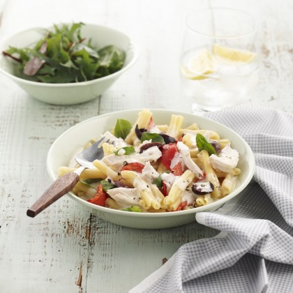Cheesy Mediterranean Chicken Pasta