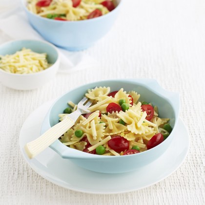 Pasta Bows with Peas and Cherry Tomatoes