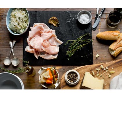 Ploughman's Platter with Pickled Vegetables, Onion Relish and Manchego