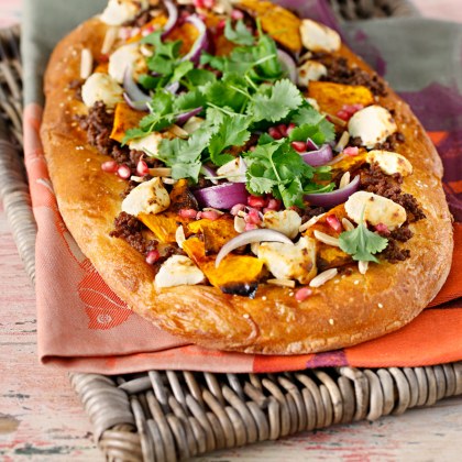 Moroccan Lamb and Pumpkin Pizzas