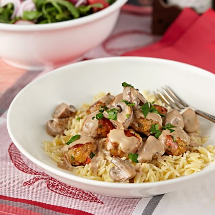 Meatballs with Creamy Mushroom Sauce