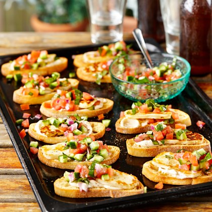 Grilled Haloumi Bruschetta