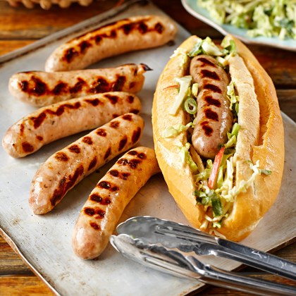 Pork Sausage Banh Mi with Cabbage and Apple Slaw