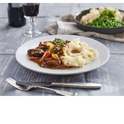 Braised Beef and Beer with White Bean Mash