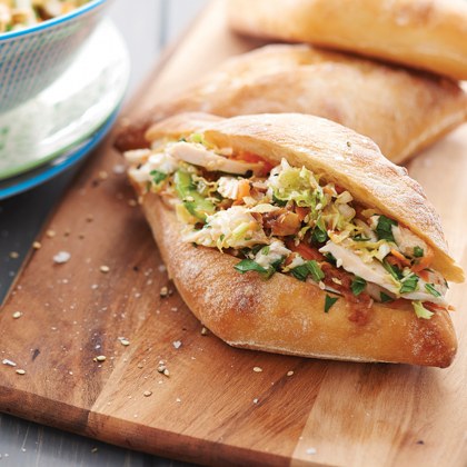 Roast Chicken Asian Slaw Buns