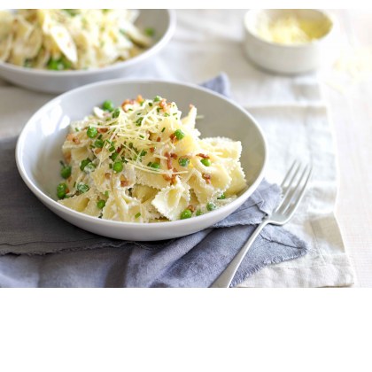 Pea, Bacon and Ricotta Alfredo