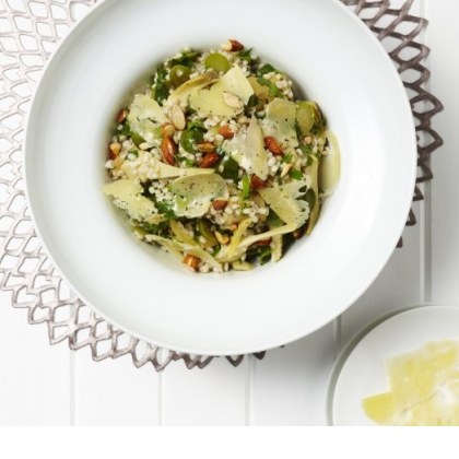 Farro, Artichoke, Lemon and Pecorino Romano Salad