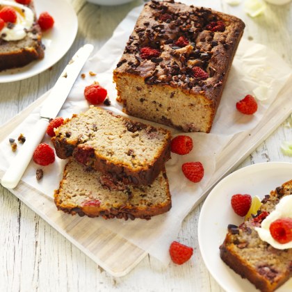 Gluten-free Banana Bread with Raspberries