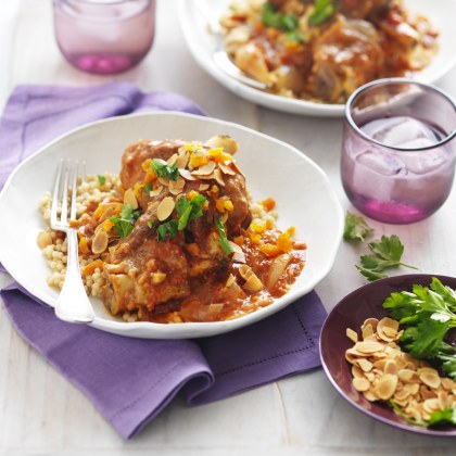 Lamb Shank Tagine with Pearl Cous Cous