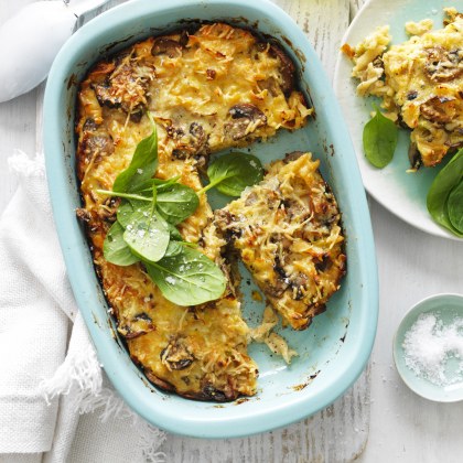 Leek and Mushroom Pasta Frittata