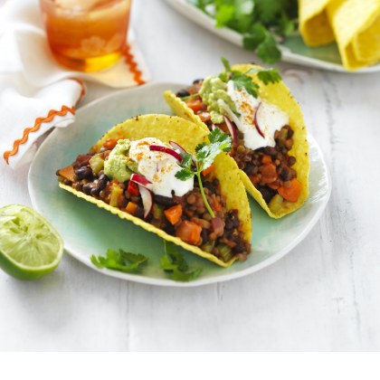 Lentil and Black Bean Tacos