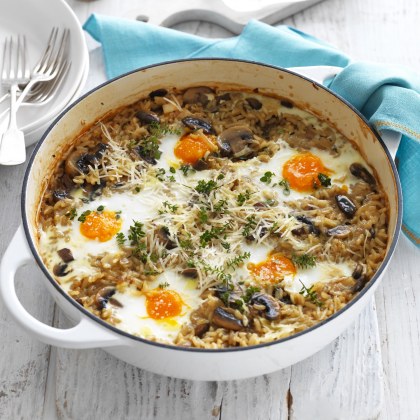 French Onion & Mushroom Baked Risotto