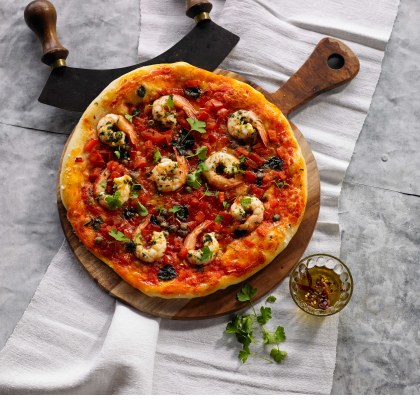 Green King Prawn Pizza