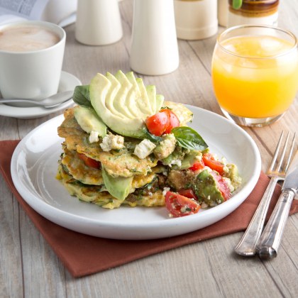 Smashed Avocado and Haloumi Fritters