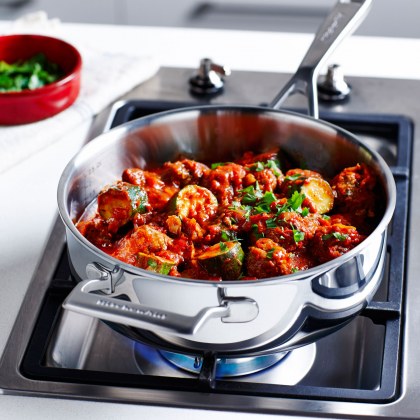 Moroccan Simmered Meatballs with Zucchini