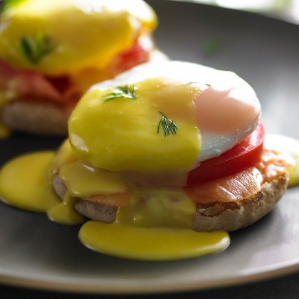Eggs Benedict with Smoked Salmon and Hollandaise Sauce