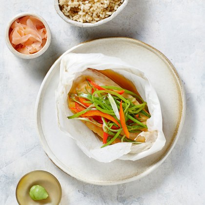 Steamed Miso Fish and Vegetables