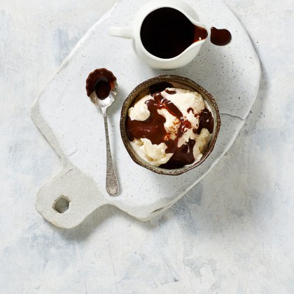 Vanilla Ice Cream and Hot Chocolate Sauce