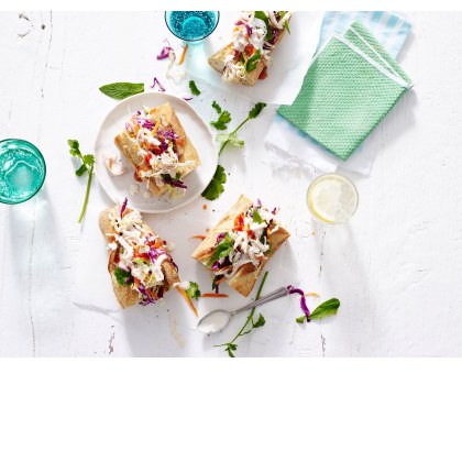 Asian Style Chicken and Slaw Baguettes